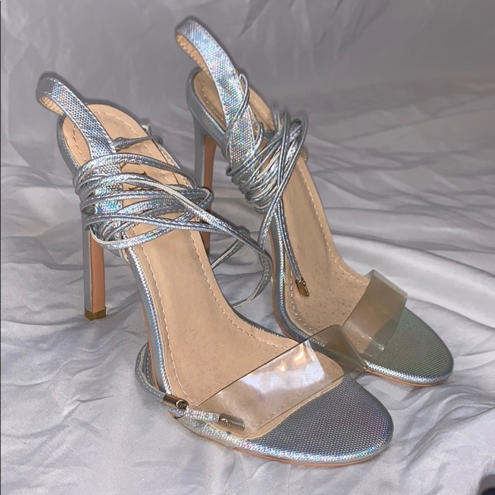 Iridescent Strappy Heels